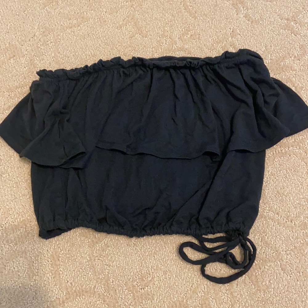 Black ruffle tube top Abercrombie and Fitch